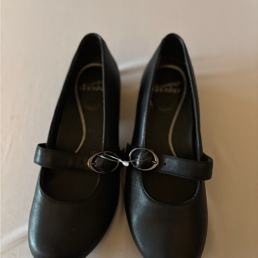 Dansko Black Mary Jane Flats with Buckle